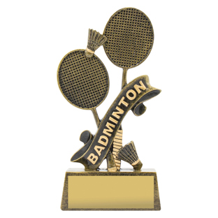 Gold Badminton Trophy