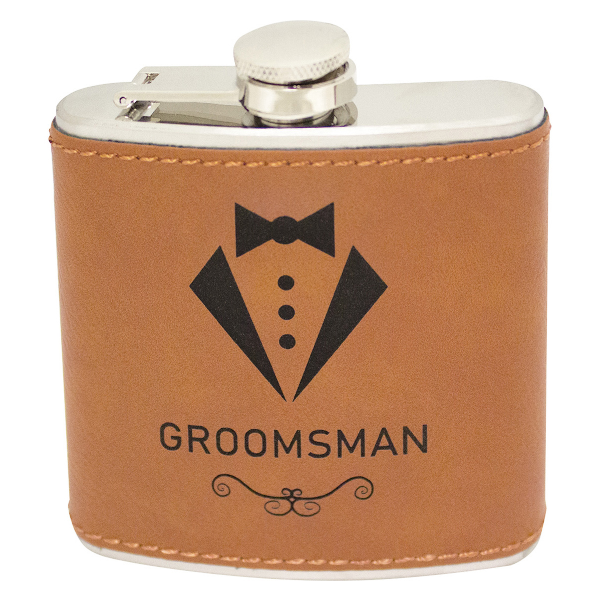 Flask with Rawhide Leatherette